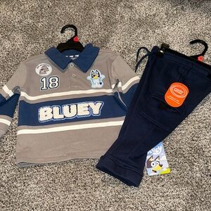 Bluey Kids' Gray and Blue Outfit Set